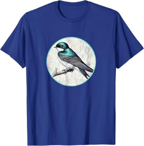 Tree Swallow T-Shirt Retro Design by Bird.fan