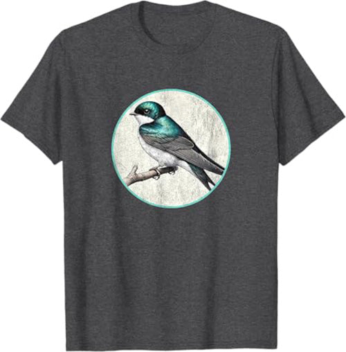 Tree Swallow T-Shirt Retro Design by Bird.fan