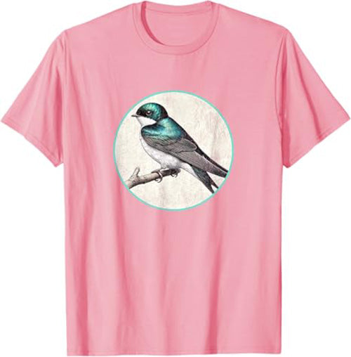 Tree Swallow T-Shirt Retro Design by Bird.fan