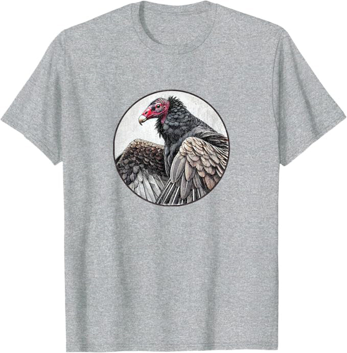 Retro Turkey Vulture Bird Design T-Shirt Design 10 Colors by Bird.Fan | Birding Graphic Tee