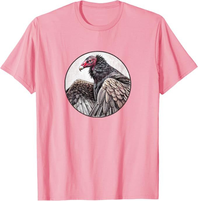 Retro Turkey Vulture Bird Design T-Shirt Design 10 Colors by Bird.Fan | Birding Graphic Tee