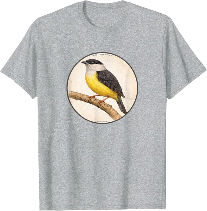 Retro White-Collared Manakin Bird Design T-Shirt Design 10 Colors by Bird Fantastic | Birding Graphic Tee