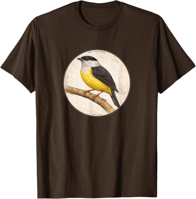 Retro White-Collared Manakin Bird Design T-Shirt Design 10 Colors by Bird Fantastic | Birding Graphic Tee
