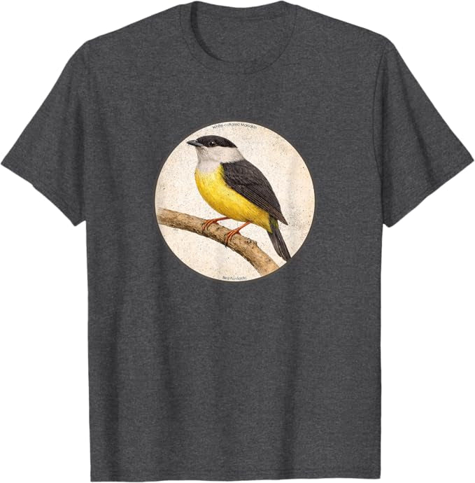Retro White-Collared Manakin Bird Design T-Shirt Design 10 Colors by Bird Fantastic | Birding Graphic Tee