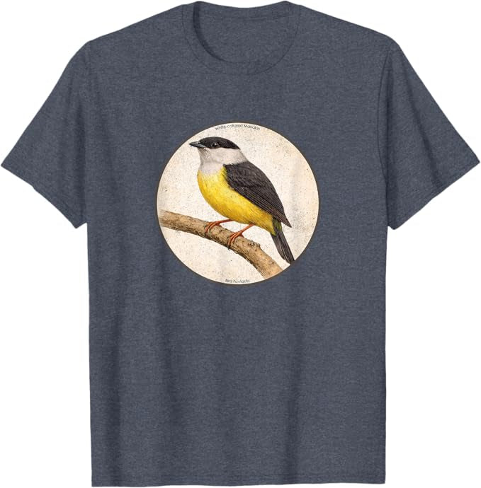 Retro White-Collared Manakin Bird Design T-Shirt Design 10 Colors by Bird Fantastic | Birding Graphic Tee