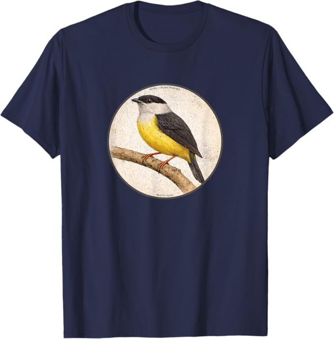 Retro White-Collared Manakin Bird Design T-Shirt Design 10 Colors by Bird Fantastic | Birding Graphic Tee