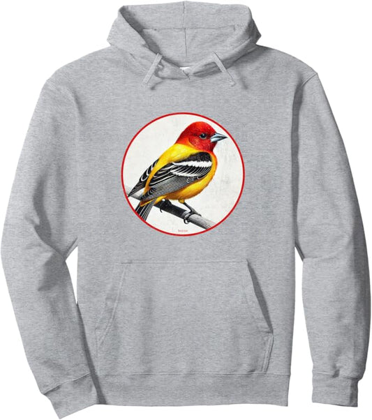 Retro Western Tanager Hoodie – Vintage Bird Design Sweatshirt