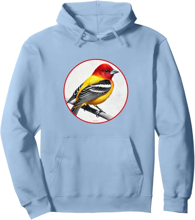 Retro Western Tanager Hoodie – Vintage Bird Design Sweatshirt