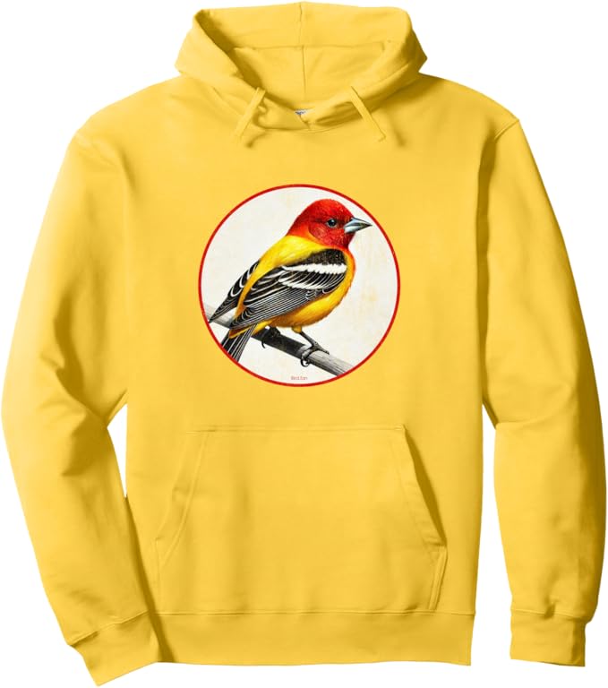 Retro Western Tanager Hoodie – Vintage Bird Design Sweatshirt