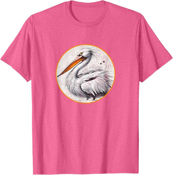 American White Pelican T-Shirt Retro Design by Bird.fan