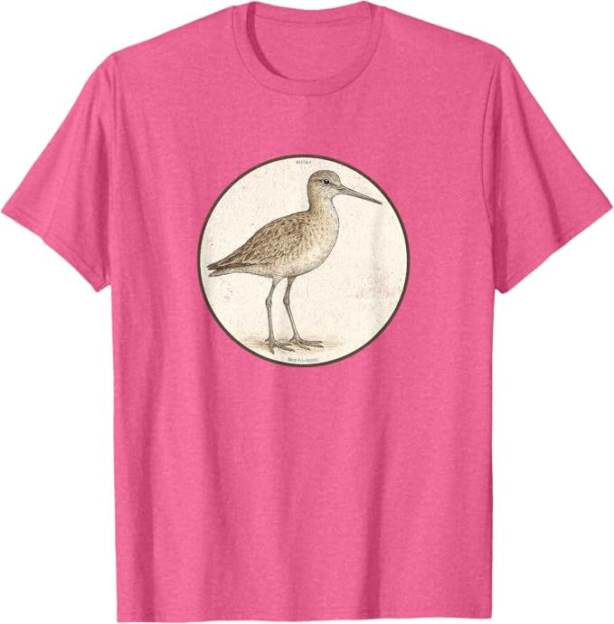 Willet T-Shirt Retro Design by Bird.fan | Men's Birding Graphic Tee