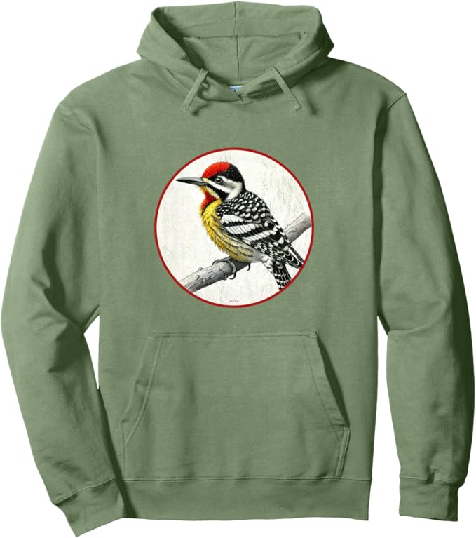 Retro Yellow-Bellied Sapsucker Hoodie – Vintage Bird Design Sweatshirt