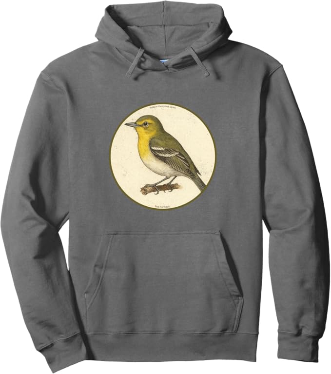 Retro Yellow-Throated Vireo Hoodie – Vintage Bird Design Sweatshirt