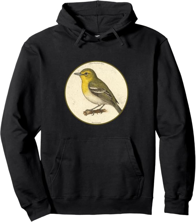 Retro Yellow-Throated Vireo Hoodie – Vintage Bird Design Sweatshirt