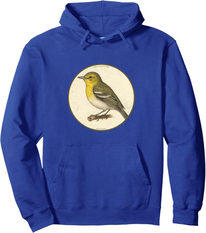 Retro Yellow-Throated Vireo Hoodie – Vintage Bird Design Sweatshirt