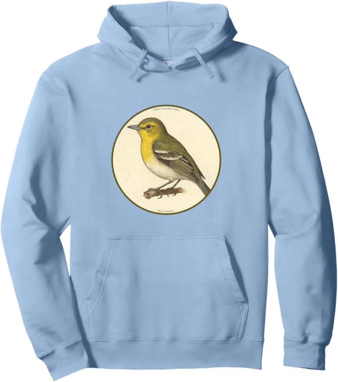 Retro Yellow-Throated Vireo Hoodie – Vintage Bird Design Sweatshirt