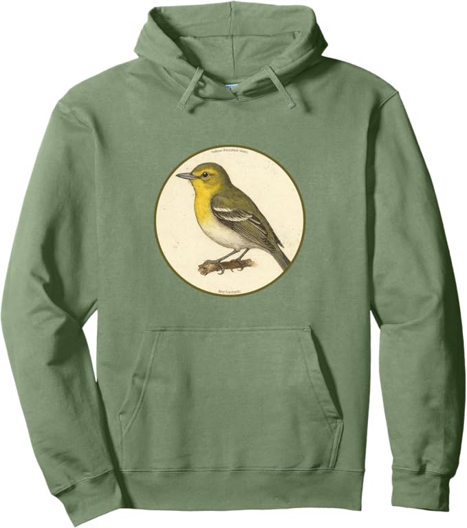 Retro Yellow-Throated Vireo Hoodie – Vintage Bird Design Sweatshirt