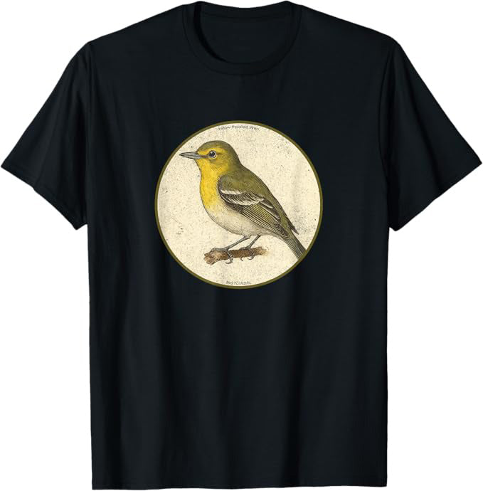 Yellow-throated Vireo T-Shirt Retro Design by Bird.fan | Birding Graphic Tee