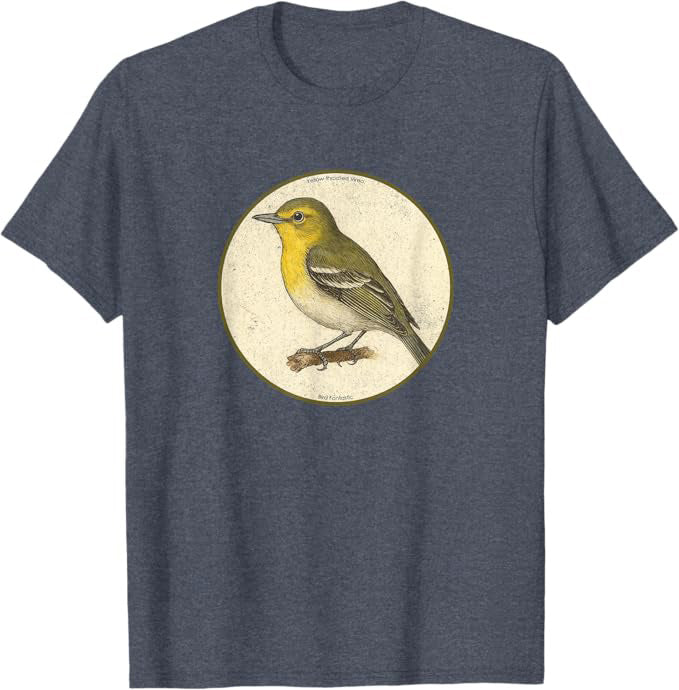 Yellow-throated Vireo T-Shirt Retro Design by Bird.fan | Birding Graphic Tee