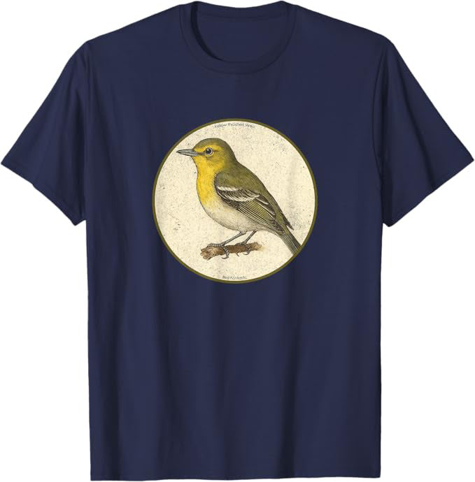 Yellow-throated Vireo T-Shirt Retro Design by Bird.fan | Birding Graphic Tee