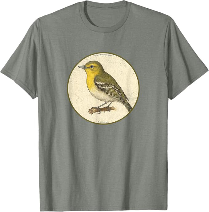Yellow-throated Vireo T-Shirt Retro Design by Bird.fan | Birding Graphic Tee
