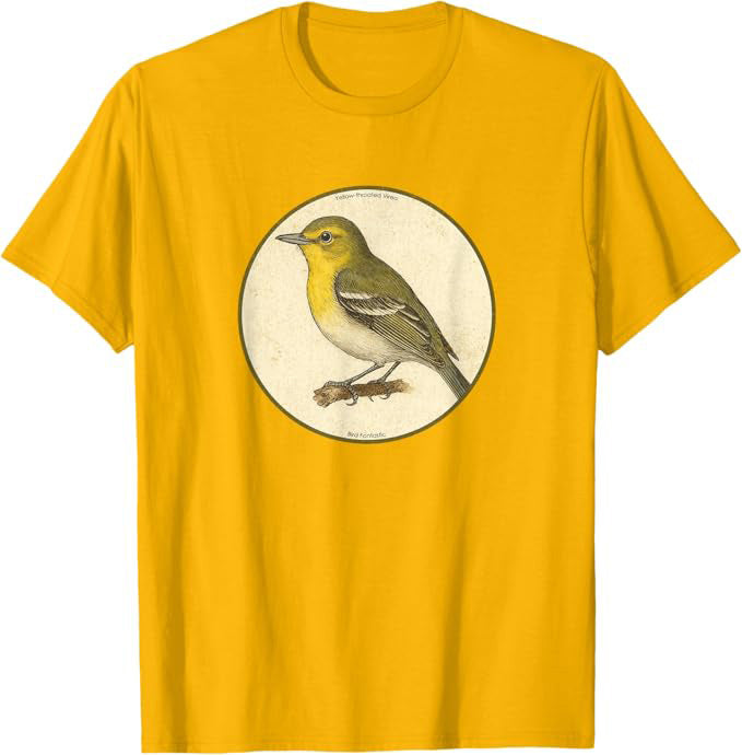 Yellow-throated Vireo T-Shirt Retro Design by Bird.fan | Birding Graphic Tee