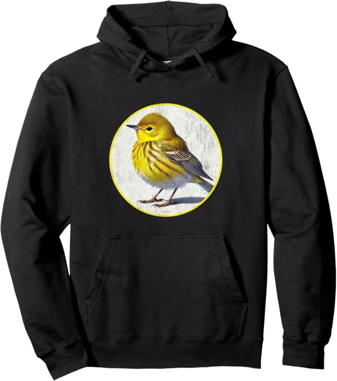 Retro Yellow Warbler Hoodie – Vintage Bird Design Sweatshirt