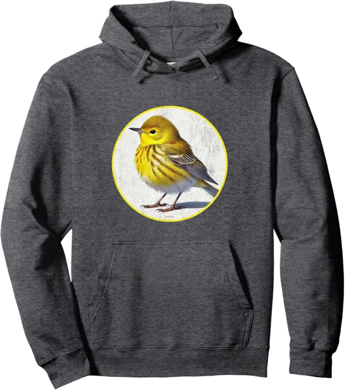 Retro Yellow Warbler Hoodie – Vintage Bird Design Sweatshirt