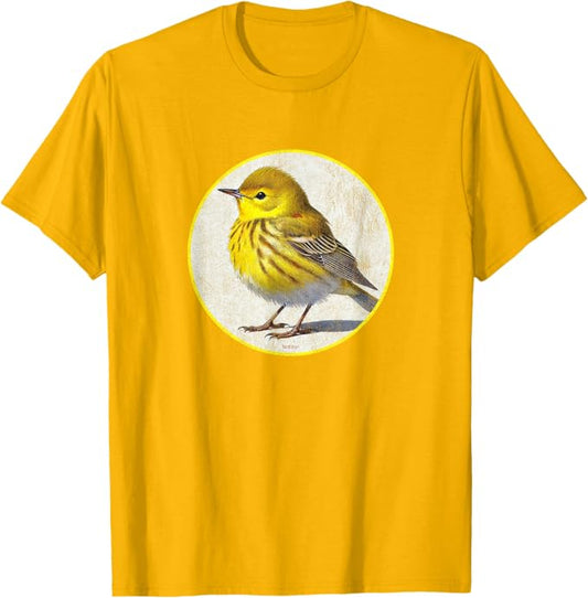 Yellow Warbler T-Shirt Retro Design by Bird.fan | Men's Birding Graphic Tee