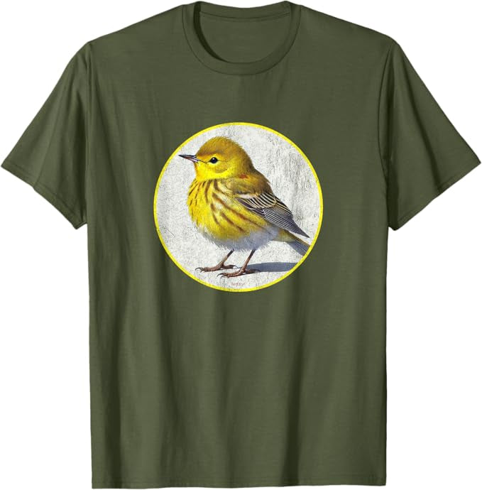Yellow Warbler T-Shirt Retro Design by Bird.fan | Men's Birding Graphic Tee