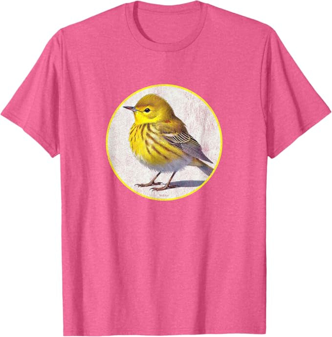 Yellow Warbler T-Shirt Retro Design by Bird.fan | Men's Birding Graphic Tee