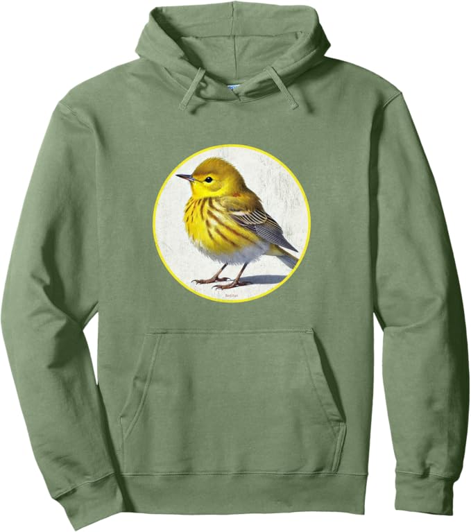 Retro Yellow Warbler Hoodie – Vintage Bird Design Sweatshirt