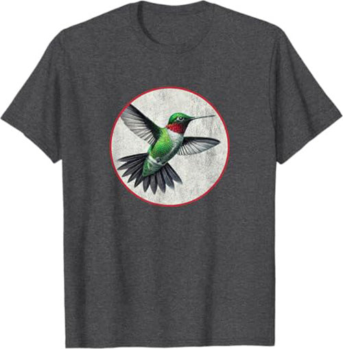 Hummingbird T-Shirt Retro Design by Bird.fan
