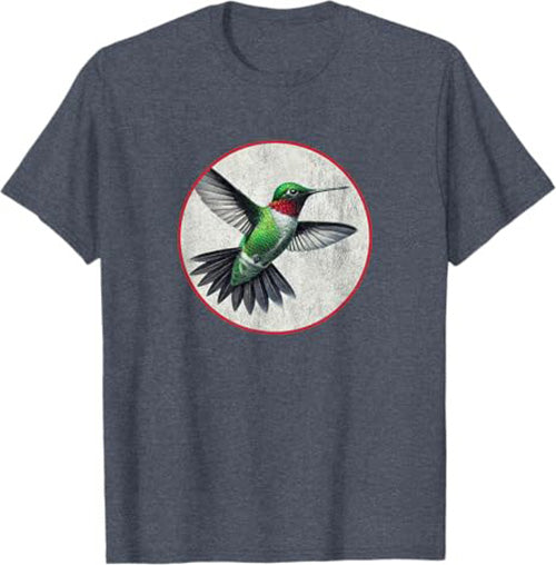 Hummingbird T-Shirt Retro Design by Bird.fan