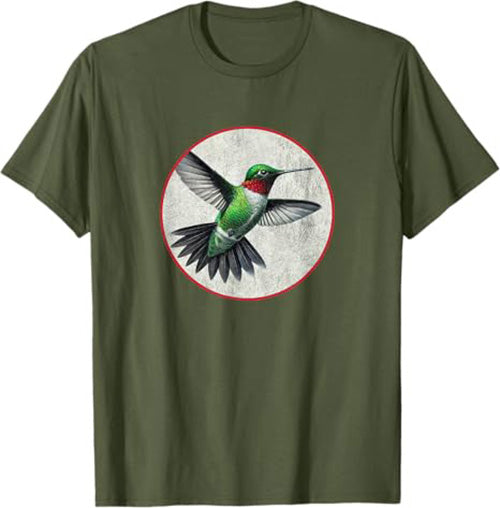 Hummingbird T-Shirt Retro Design by Bird.fan