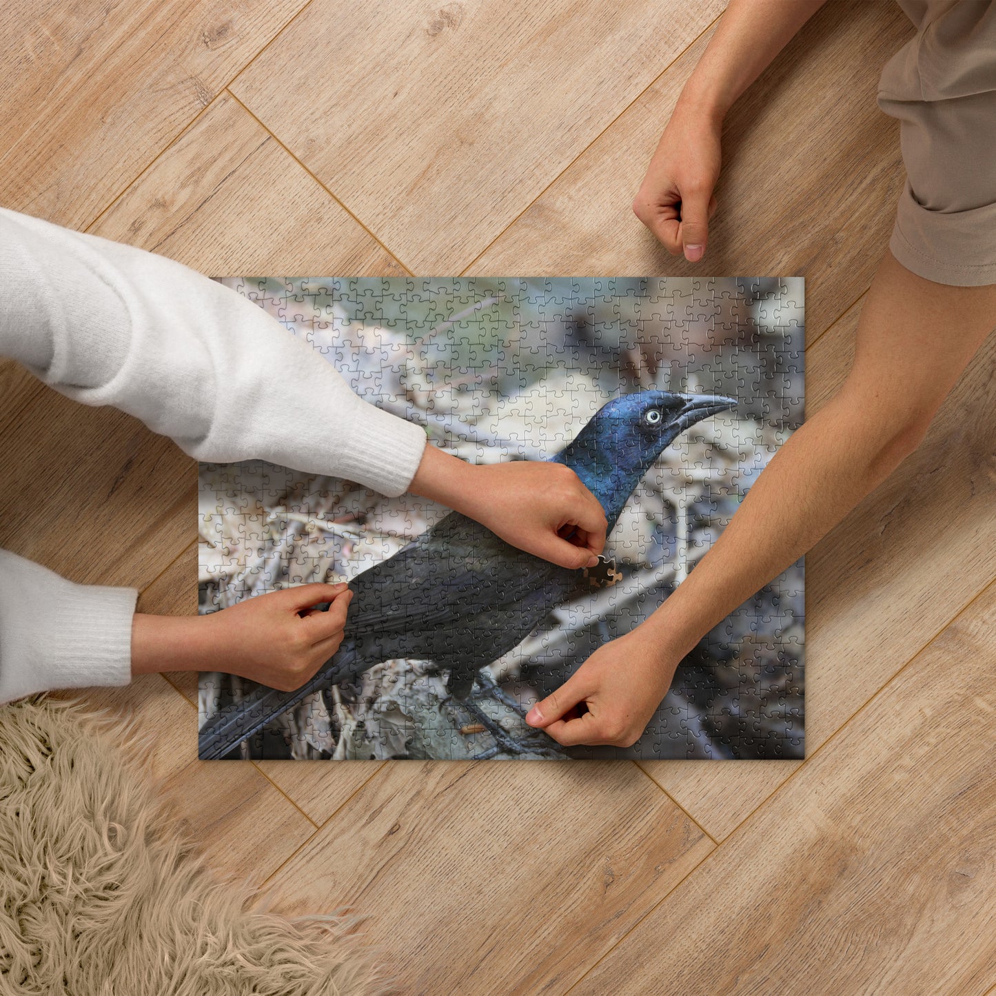 Common Grackle 520 Piece Jigsaw Puzzle | Original Bird Photography | by Bird.Fan