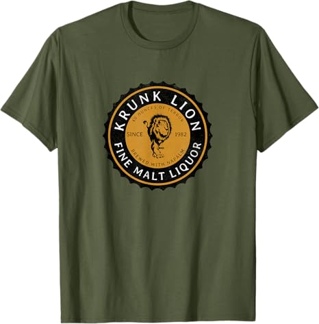Retro Krunk Lion Fine Malt Liquor “Brewed with Napalm” T-Shirt | Graphic Tee