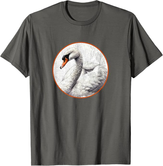 Retro Mute Swan T-Shirt Design 10 Colors by Bird Fantastic | Birding Graphic Tee