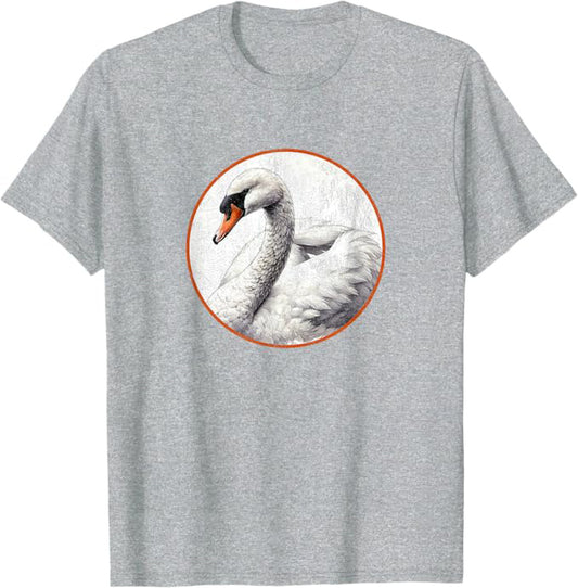 Retro Mute Swan T-Shirt Design 10 Colors by Bird Fantastic | Birding Graphic Tee