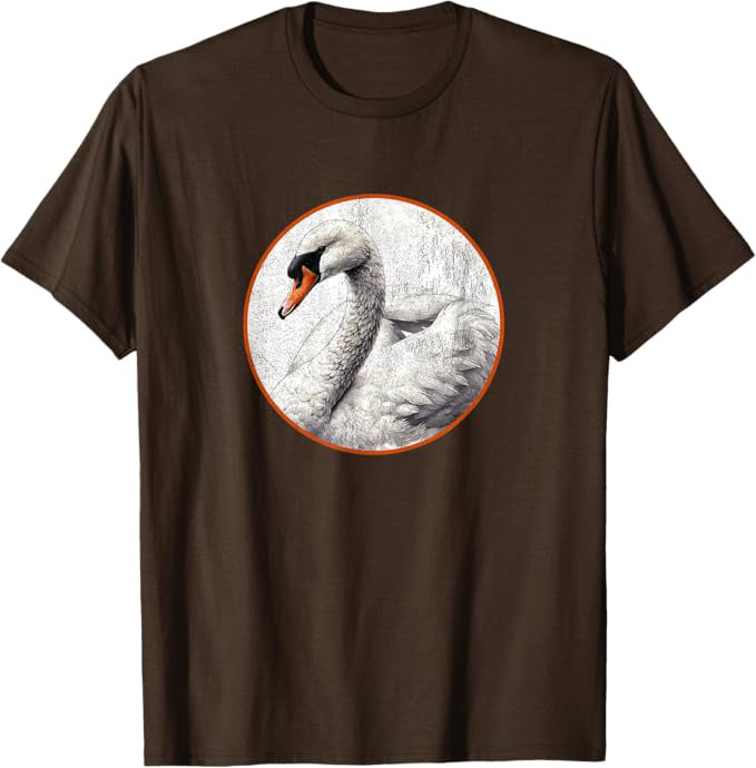 Retro Mute Swan T-Shirt Design 10 Colors by Bird Fantastic | Birding Graphic Tee