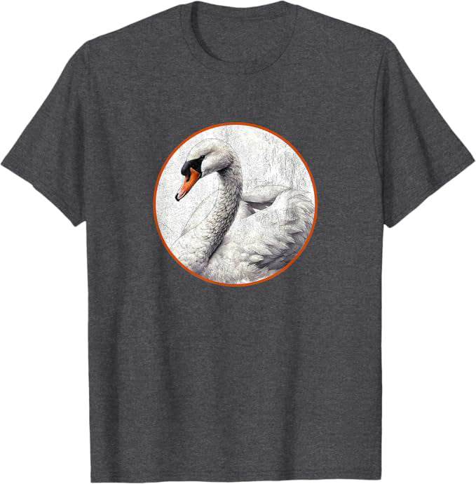 Retro Mute Swan T-Shirt Design 10 Colors by Bird Fantastic | Birding Graphic Tee