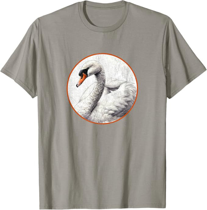 Retro Mute Swan T-Shirt Design 10 Colors by Bird Fantastic | Birding Graphic Tee