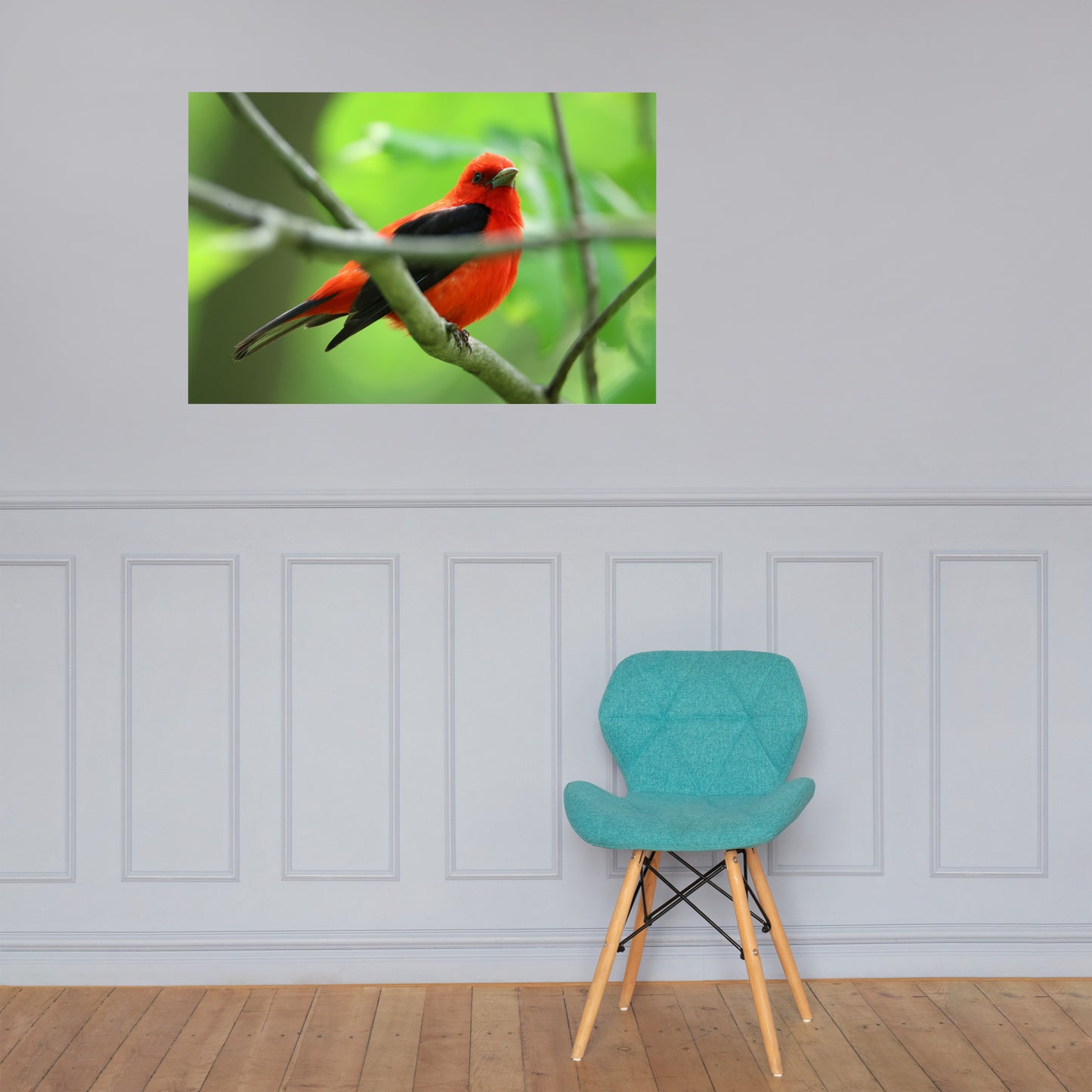 Scarlet Tanager Premium Photograph Poster | Original Bird Photography by Bird Fantastic