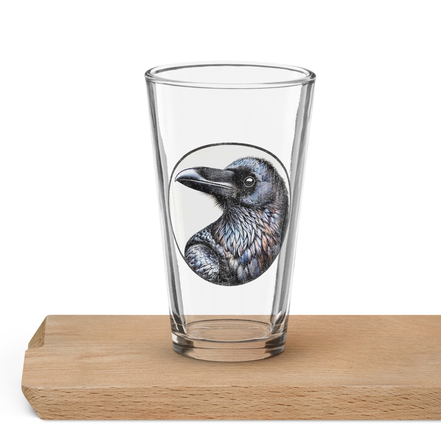 Common Raven 16oz Pint Glass by Bird.fan
