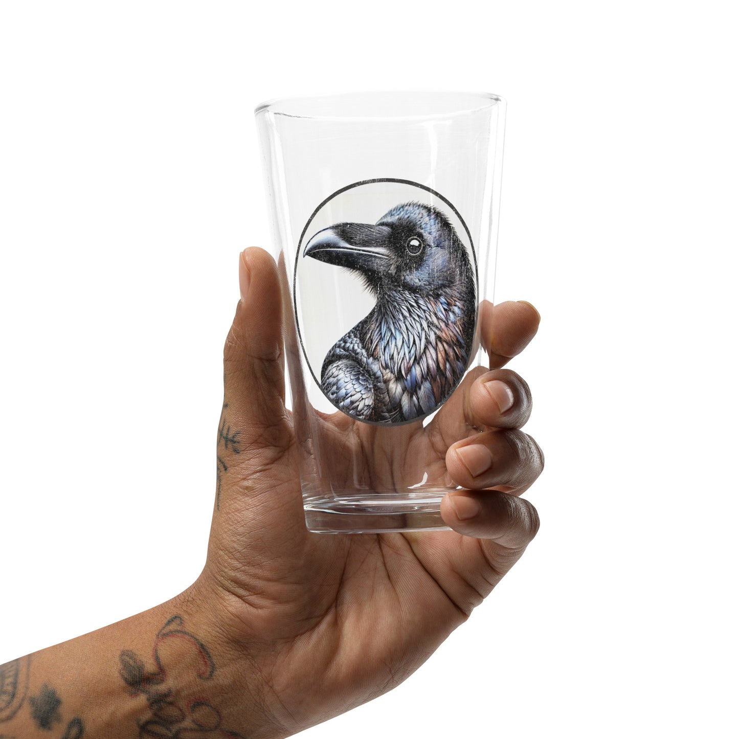 Common Raven 16oz Pint Glass by Bird.fan