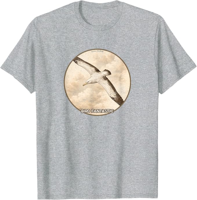 Retro Snowy Albatross T-Shirt Design 10 Colors by Bird Fantastic | Birding Graphic Tee