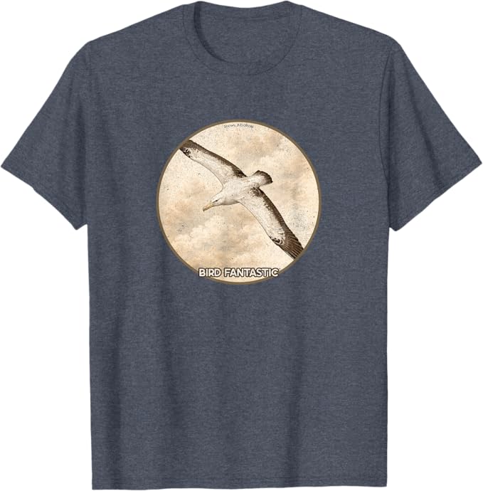 Retro Snowy Albatross T-Shirt Design 10 Colors by Bird Fantastic | Birding Graphic Tee