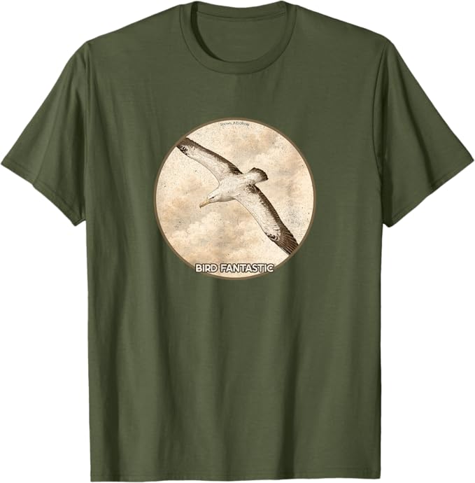 Retro Snowy Albatross T-Shirt Design 10 Colors by Bird Fantastic | Birding Graphic Tee