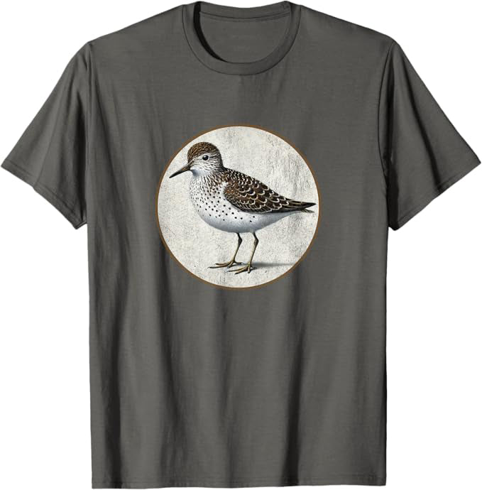 Retro Spotted Sandpiper Design T-Shirt Design 10 Colors by Bird Fantastic | Birding Graphic Tee