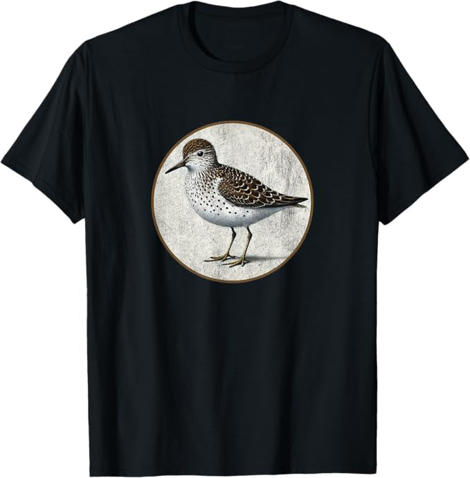 Retro Spotted Sandpiper Design T-Shirt Design 10 Colors by Bird Fantastic | Birding Graphic Tee